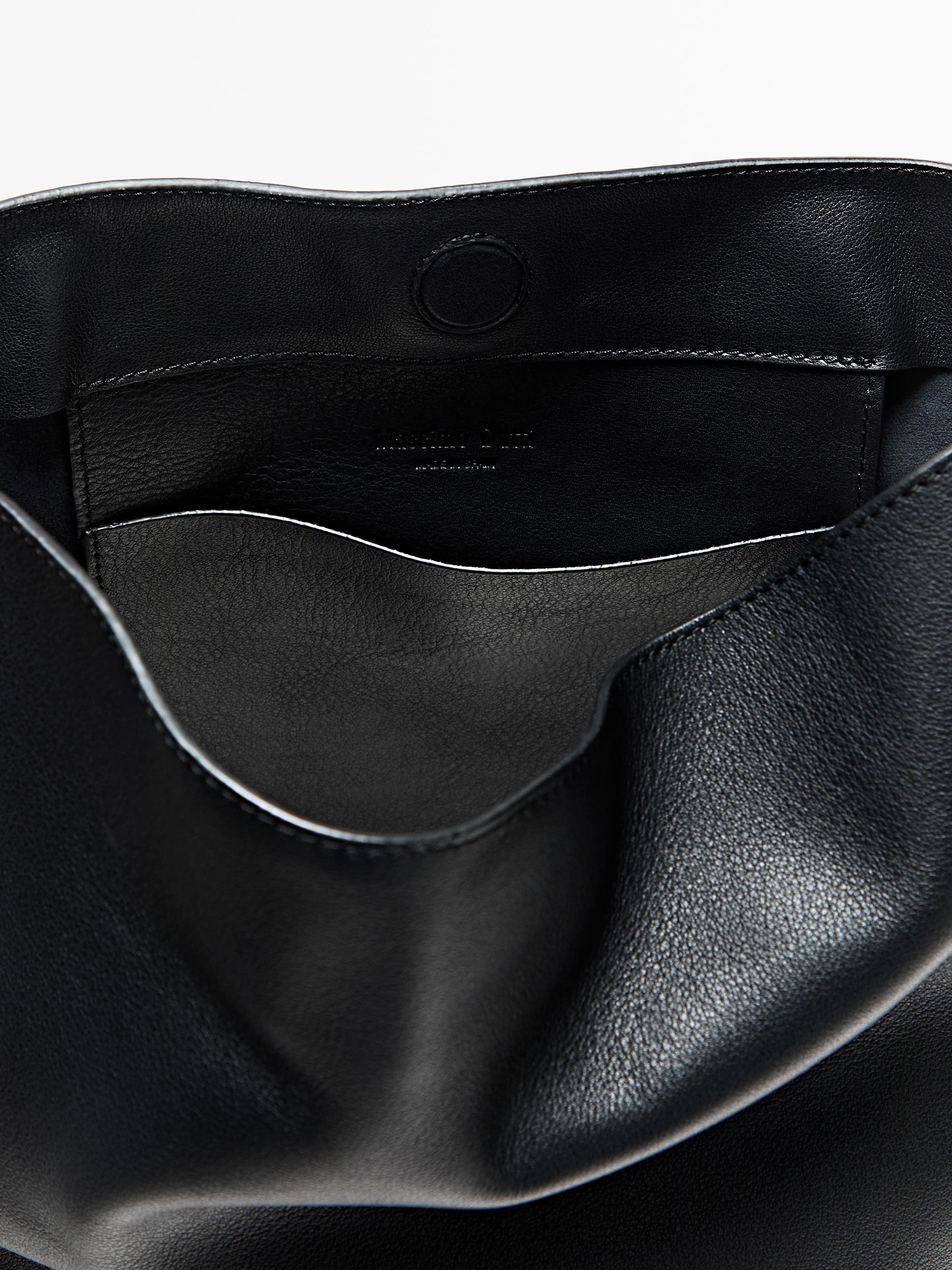 Nappa leather bucket bag